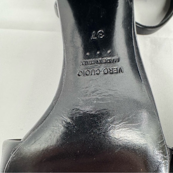 $600  ALEXANDER WANG ABBY Ankle Strap SANDAL CUTOUT BLACK LEATHER 37 - Picture 8 of 9